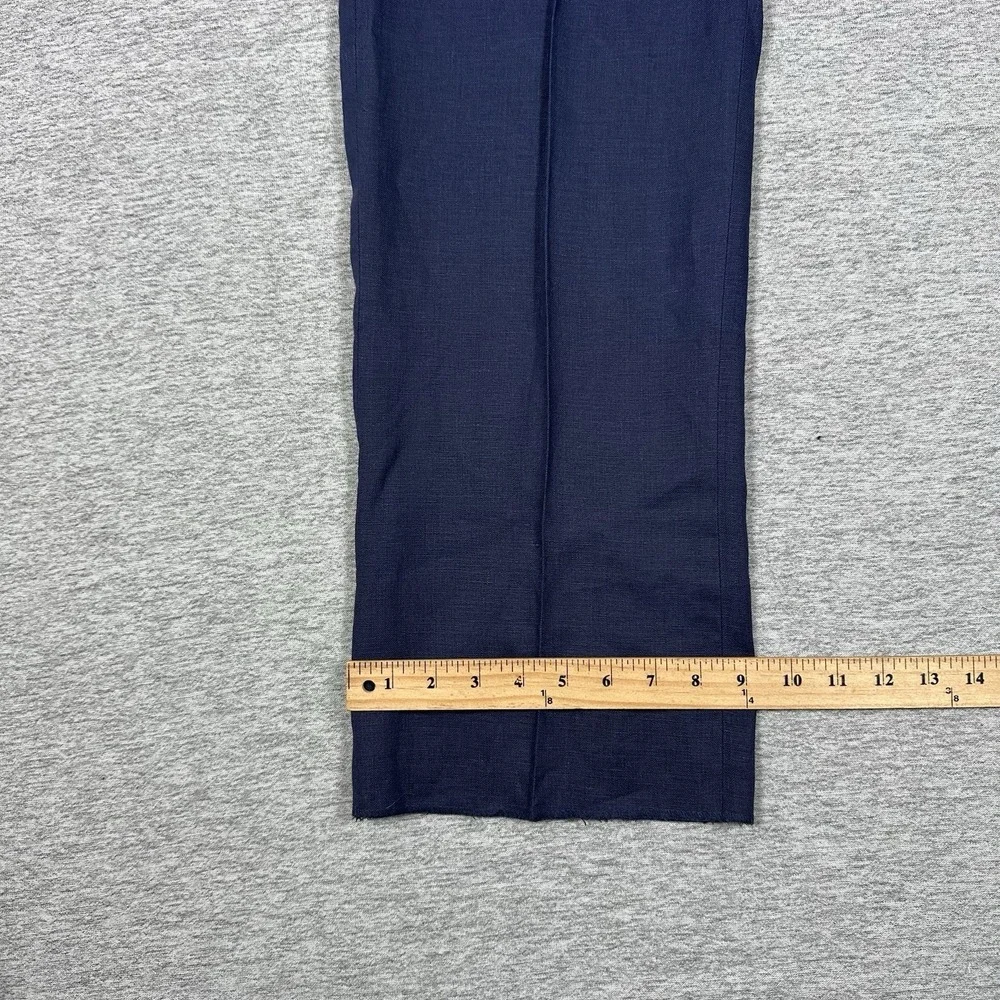 Paul Frederick Pants Mens 46 Navy Blue 100% Linen UNHEMMED City Travel NEW